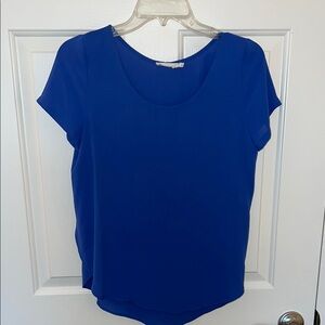 Lush Blue Fitted Cap Sleeve blouse